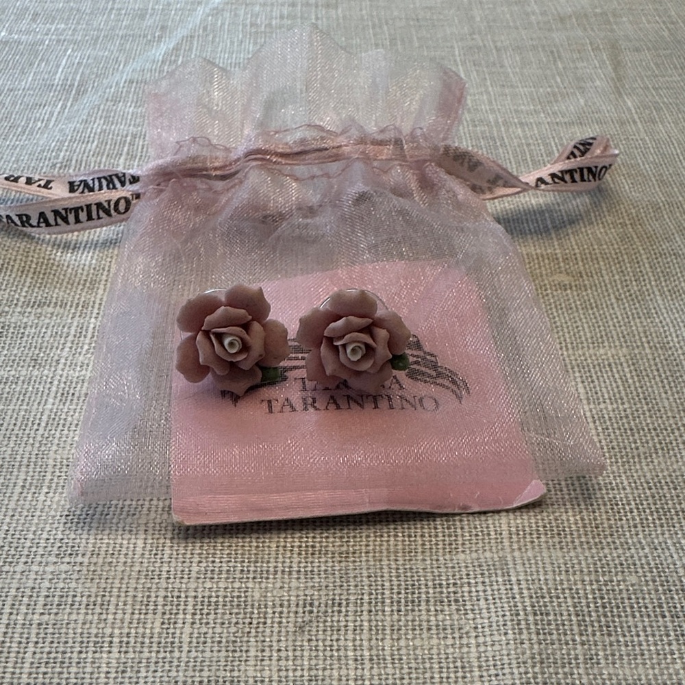 Tarina Tarantino Blush Rose Stud Earrings